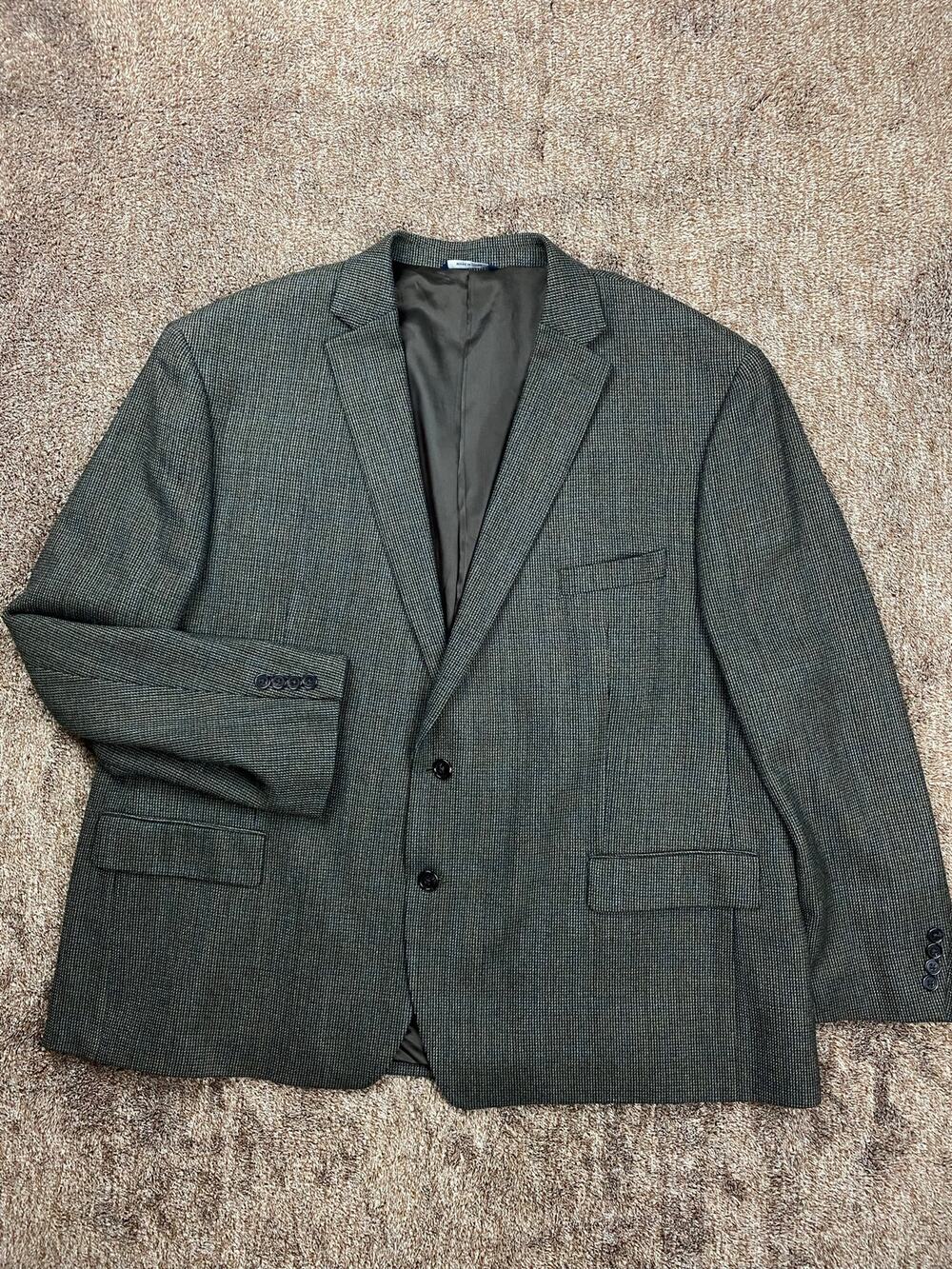 Ralph Lauren Blue Label Tweed Wool Blazer Mens 54R Gray Brown Jacket
